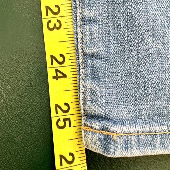 Frame Le Skinny de Jeanne Crop Jeans Womens 30 Everglade Blue Distressed Stretch - Picture 6 of 9